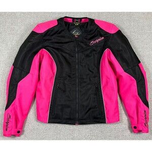 Scorpion EXO Motorcycle Riding Jacket Women’s Size XL Pink Black Armored Lined